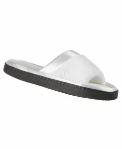 Isotoner Signature Women's Microterry Satin Trim Wider Width Slide Slippers