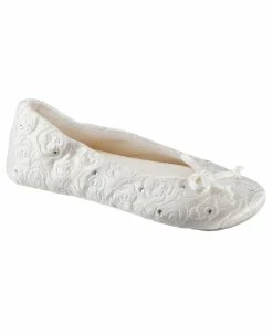 Isotoner Signature Women's Satin With Rhinestones Ballerina Slipper, Online Only