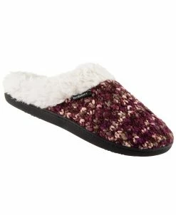 Isotoner Signature Women's Sweater Chunky Knit Amanda Hoodback Slippers