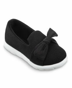 Isotoner Signature Women's Indoor/Outdoor Zenz Hatch Knit Closed-Back With Tie Slip-Ons
