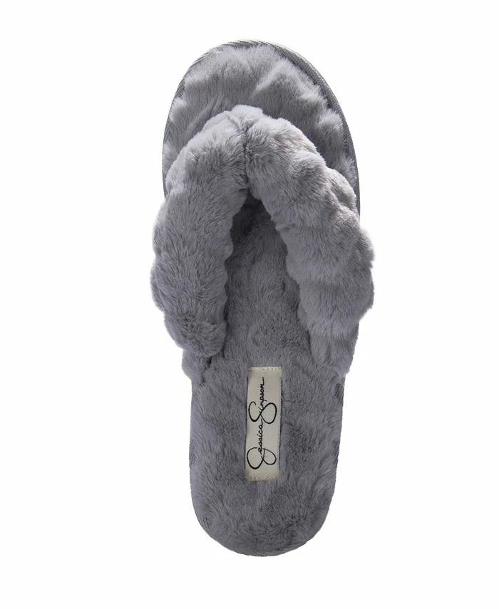 Jessica Simpson Women's Heart Plush Open Toe Thong Slipper 5 Jessica Simpson Women's Heart Plush Open Toe Thong Slipper - Image 4