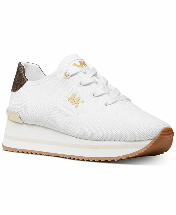 Michael Kors Women's Monique Knit Trainer Lace-Up Retro Running Sneakers 3 Michael Kors Women's Monique Knit Trainer Lace-Up Retro Running Sneakers