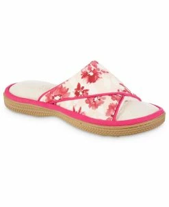 Isotoner Signature Women's Cotton Floral Keilly Slide