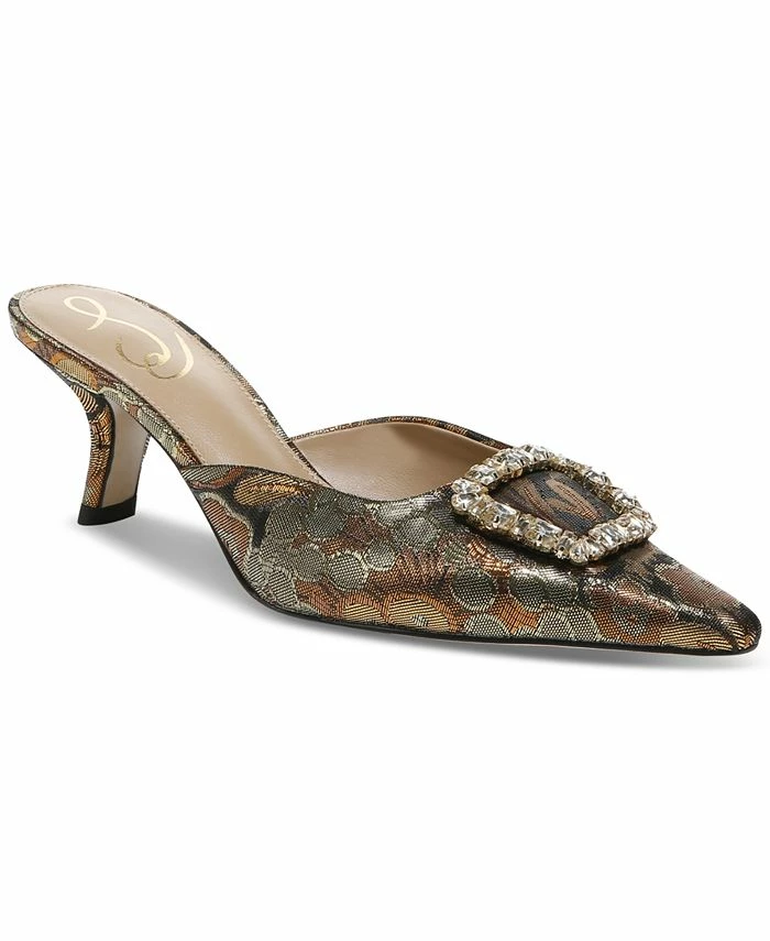 Sam Edelman Women's Brit Embellished-Buckle Dress Mules 2 Sam Edelman Women's Brit Embellished-Buckle Dress Mules