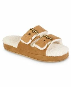 Isotoner Signature Women's Microsuede Double Buckle Slide Slippers