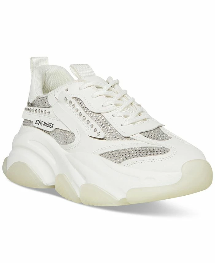 Steve Madden Women's Possession Rhinestone Chunky Lace-up Sneakers 3 Steve Madden Women's Possession Rhinestone Chunky Lace-up Sneakers