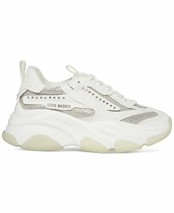 Steve Madden Women's Possession Rhinestone Chunky Lace-up Sneakers 4 Steve Madden Women's Possession Rhinestone Chunky Lace-up Sneakers - Image 2