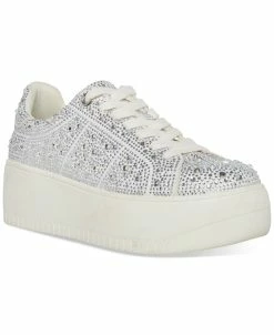 Steve Madden Women's Rockaway Rhinestone Lace-Up Platform Sneakers