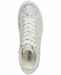 Steve Madden Women's Rockaway Rhinestone Lace-Up Platform Sneakers -Steve Madden Shop 23286943 fpx